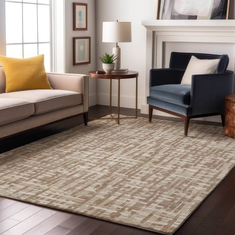 Premium Washable Super Soft Abstract Weave Mayfield Rug - Tan - 9' x 12'