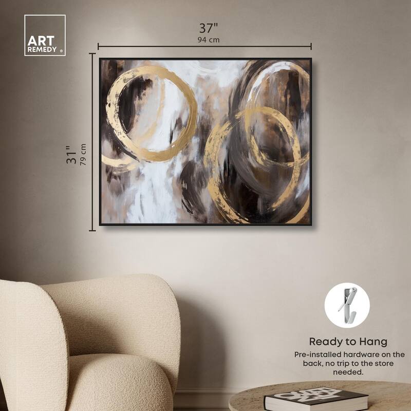 Swirling Forms with Gold Canvas by Art Remedy