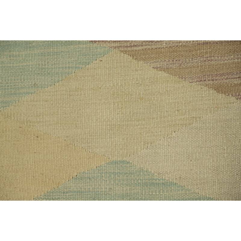 Hand Woven Oriental 100% Wool Carpet Southwestern Modern Multi-Colored Kilim Runner Rug - 5' 10'' X 2' 0''