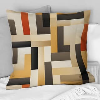 Designart "Geometric Harmony II" Striped Printed Throw Pillow