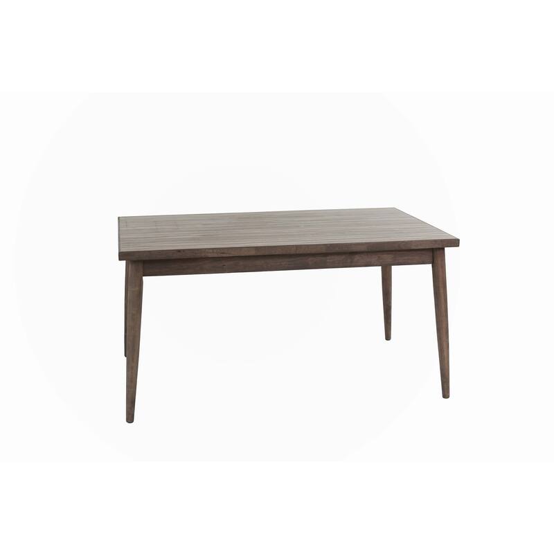 7pc Ash Walnut Finish Dining Table 6x Side Chairs