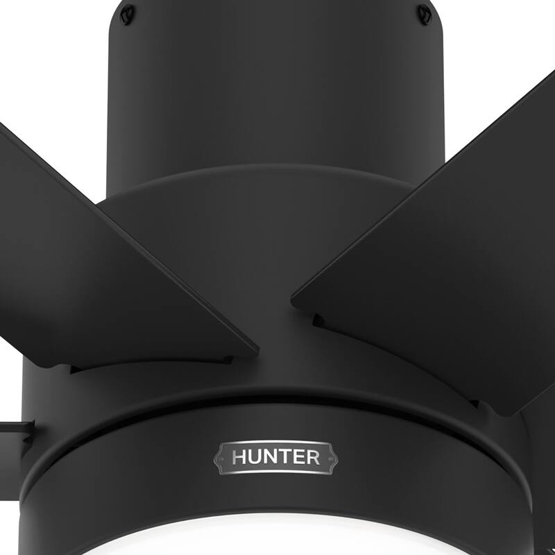 Hunter Mathers Low Profile Ceiling Fan with LED Light, Handheld Remote Modern Contemporary, Transitional