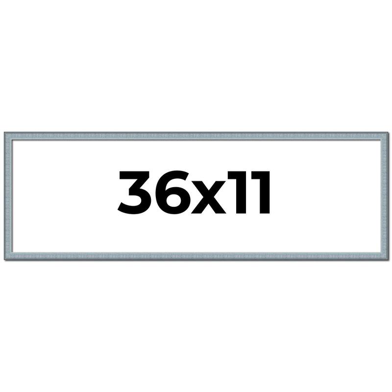 36x11 Frame Rustic Sky Blue Solid Wood Picture Frame | 0.75 Inch