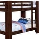 preview thumbnail 5 of 4, Sumo Twin Over Twin Bunk Bed, Brown Solid Wood Frame, Guard Rails