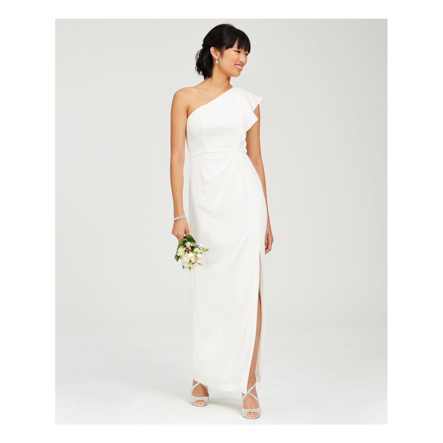 white sheath gown