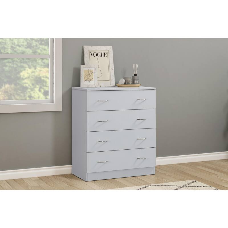 OS Home and Office Furniture Model 6003 Four Drawer Chest in White