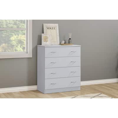 OS Home and Office Furniture Model 6003 Four Drawer Chest in White