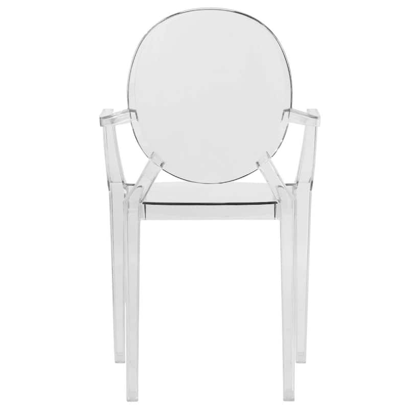 LeisureMod Carroll Modern Acrylic Chair, Set of 4 - Clear - 36 x 36.38 x 16.63