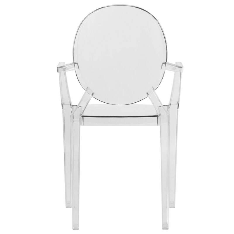 LeisureMod Carroll Modern Acrylic Chair - Clear - 36 x 36.38 x 16.63