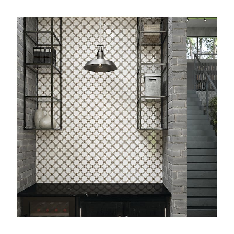 Daltile Raine Linked Ring Honed Natural Stone Mosaic Tile (Set of 10) (9.60 SQFT Per Carton)