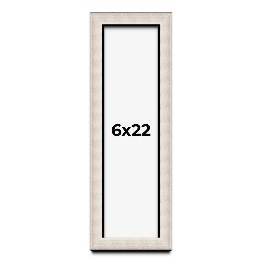 6x22 Shadow Box Frame Silver Real Wood Contemporary Shadowbox Display Frame UV Acrylic Front Acid Free Backing and Hardware