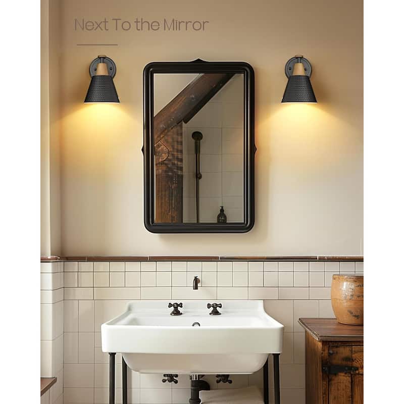 1-light wall lamps matte black fixture lights metal bedroom light