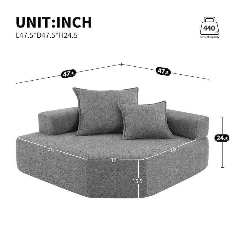Oversized Modular U Shaped Sectional Sofa,Luxury Boucle Floor Couch,Convertible Compressed Couch,Spacious Foam-Filled Sofa
