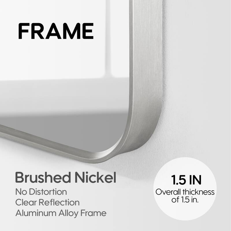 Modern Bathroom Rectangular Wall Mounted Anodized Aluminum Framed Vanity Mirror