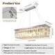 preview thumbnail 14 of 18, 6 lights Rectangle Crystal Chandeliers for Dining Room, 39" Large Linear Water Ripple Glass Island Light Fixture