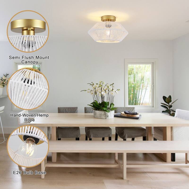 Farmhouse Style Semi Flush Mounts Ceiling Light for Kitchen Living Room - N/A