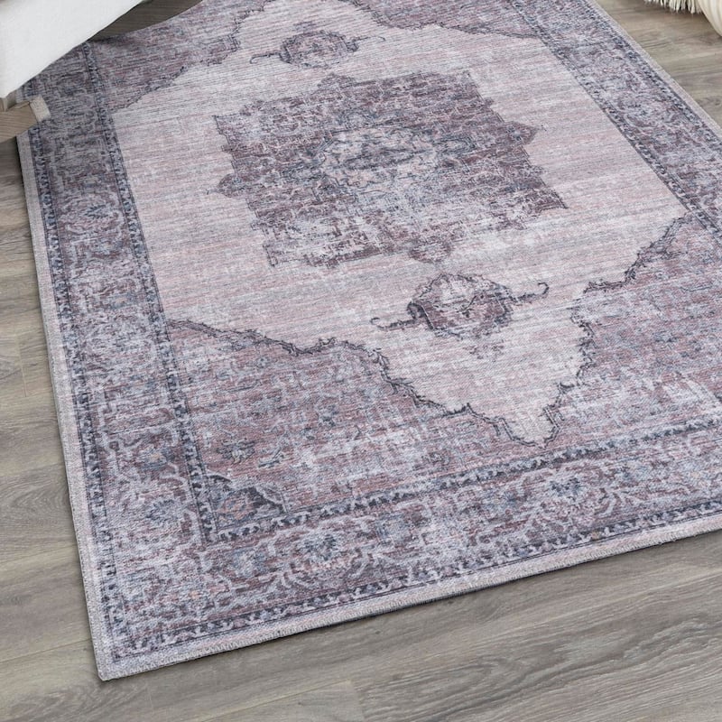 Traditional Shara Collection Area Rug - 7'3"x10' - Ivory-Gray