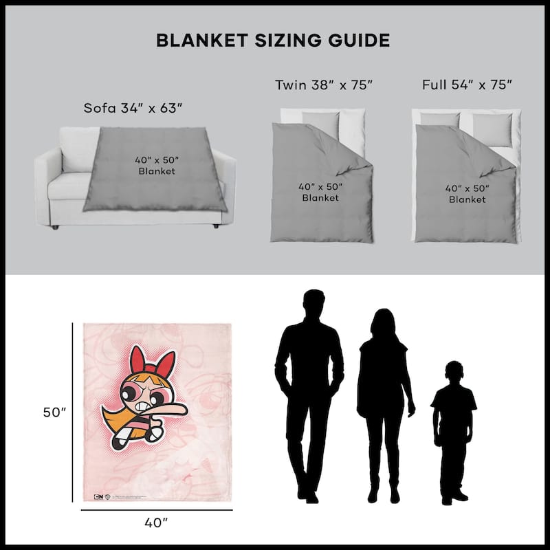Warner Brothers Powerpuff Girls Silk Touch Throw Blanket