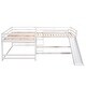 preview thumbnail 8 of 7, Full and Twin Size L-Shaped Bunk Bed with Slide and Short Ladder, White