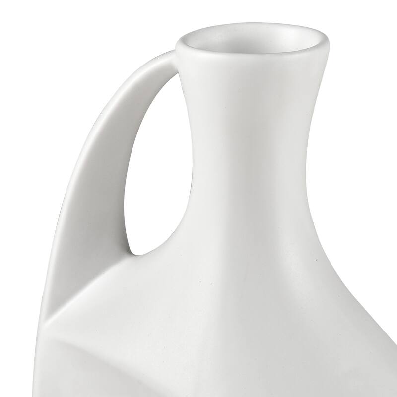 Elk Home Messe White Finish Earthenware 4 Inch Wide Vase