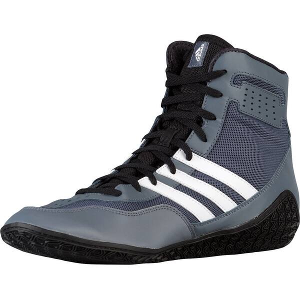 Shop Adidas Mat Wizard 3 High Top Wrestling Shoes Gray Black White Overstock 16067889