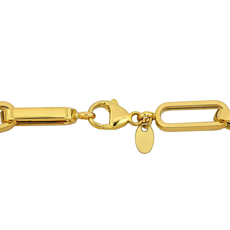 Miadora 1/2ct TGW Cubic Zirconia Paperclip Bracelet 14k Two-Tone Gold-7.5 in