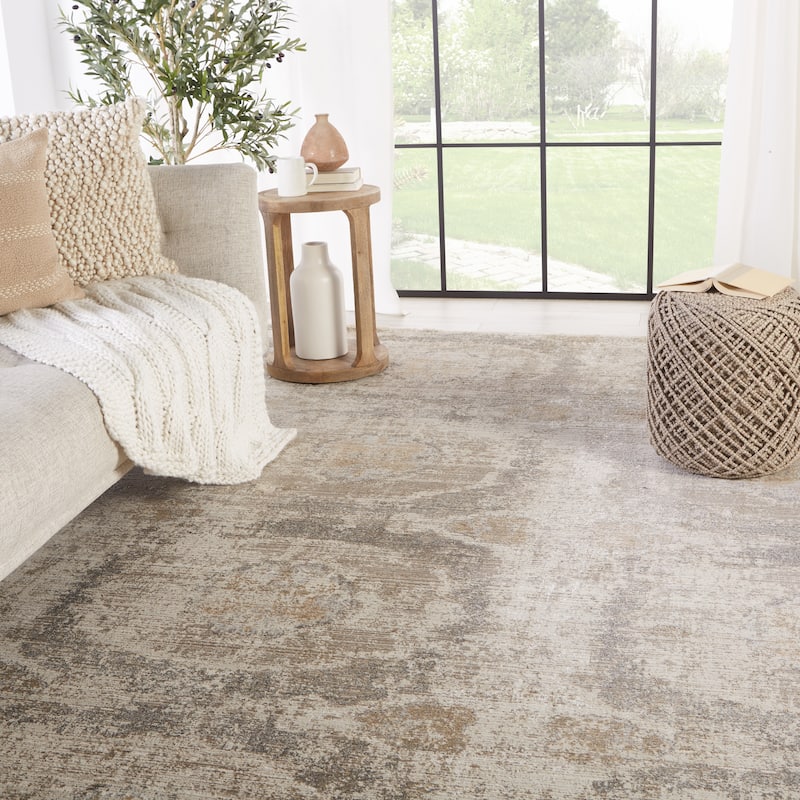 Airi Medallion Gray/ Beige Area Rug