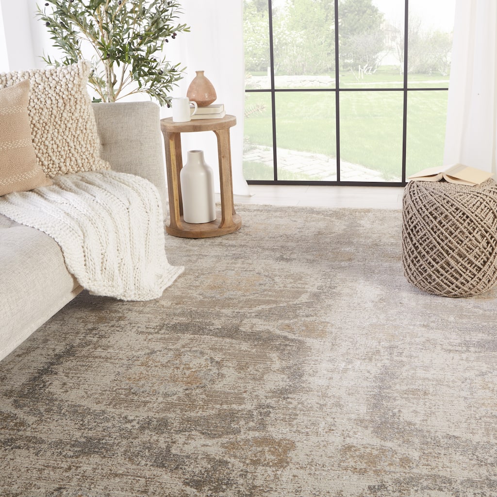 Airi Medallion Gray/ Beige Area Rug