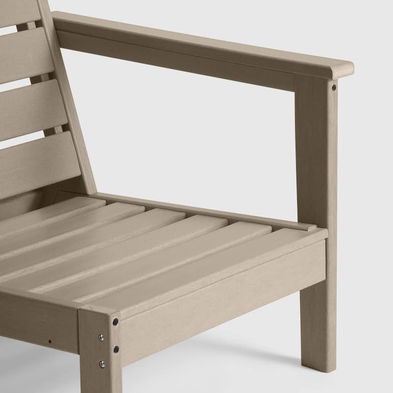 Polytrends Birchwood All Weather HDPE Outdoor Patio Deep Seating Right Arm Facing Chair