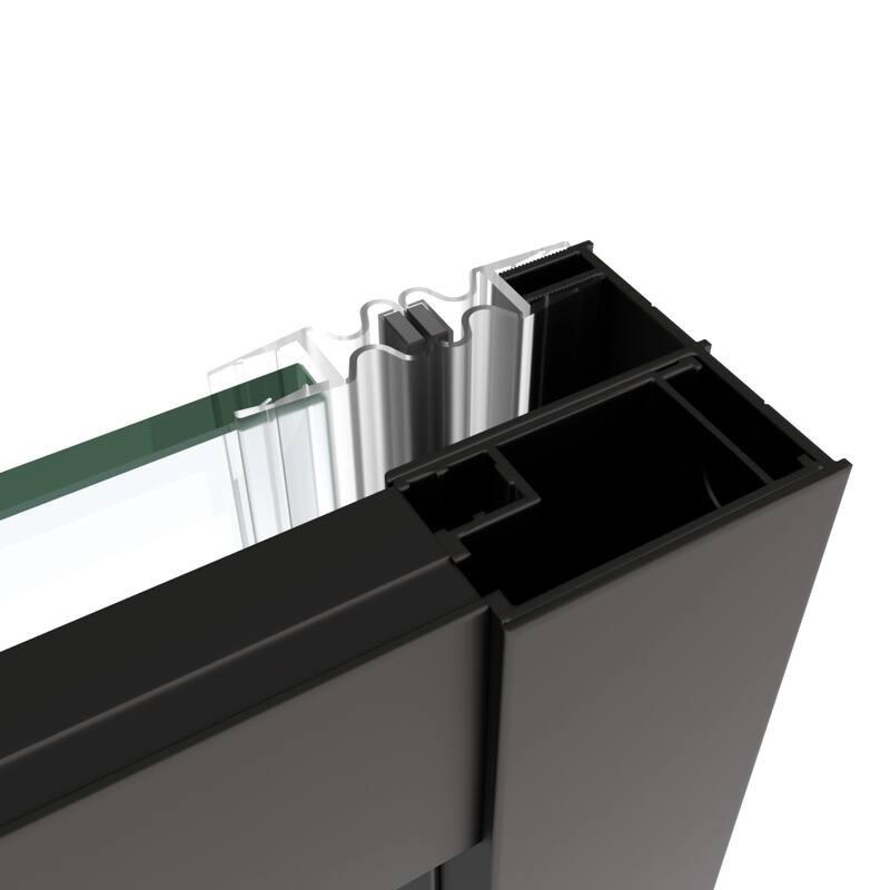 Single sliding shower door with magnetic closure