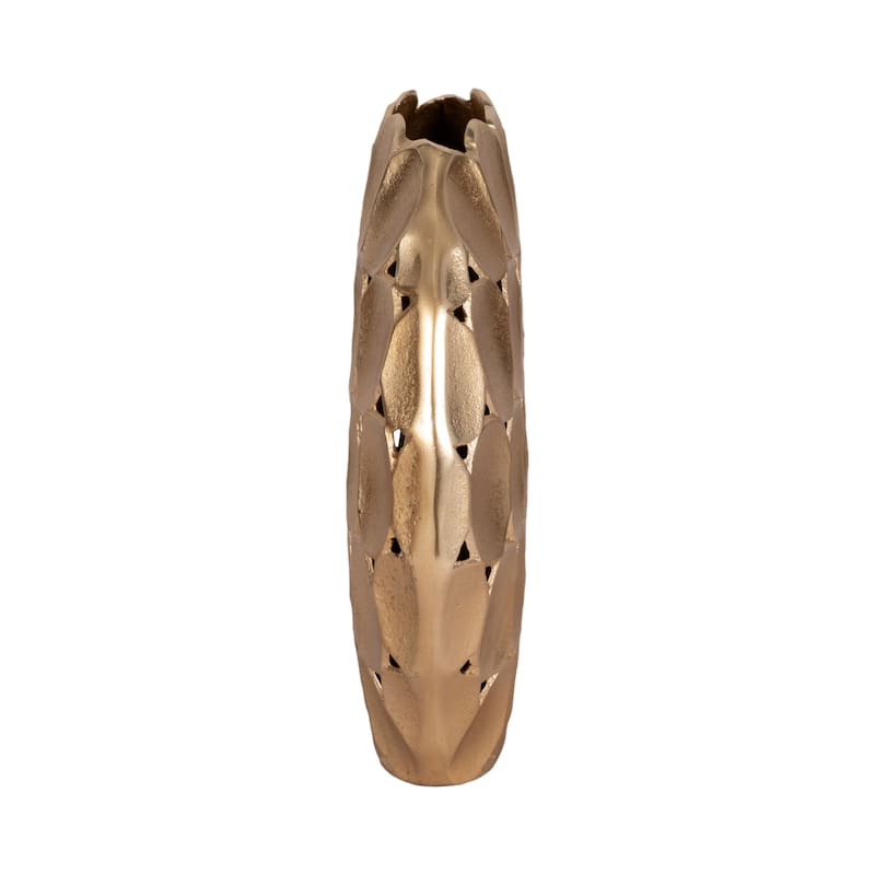 Sagebrook Home Modern Metal Textured Oval Vase