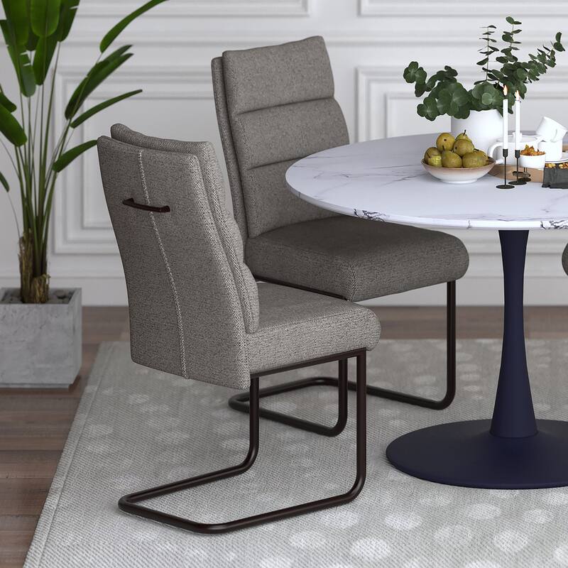 Modern Fabric & Metal Dining Chair, Set of 2