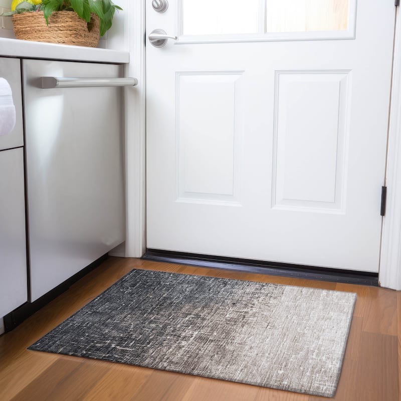 Premium Washable Super Soft Casual Ombre Mayfield Rug - Khaki - 1'8" x 2'6"