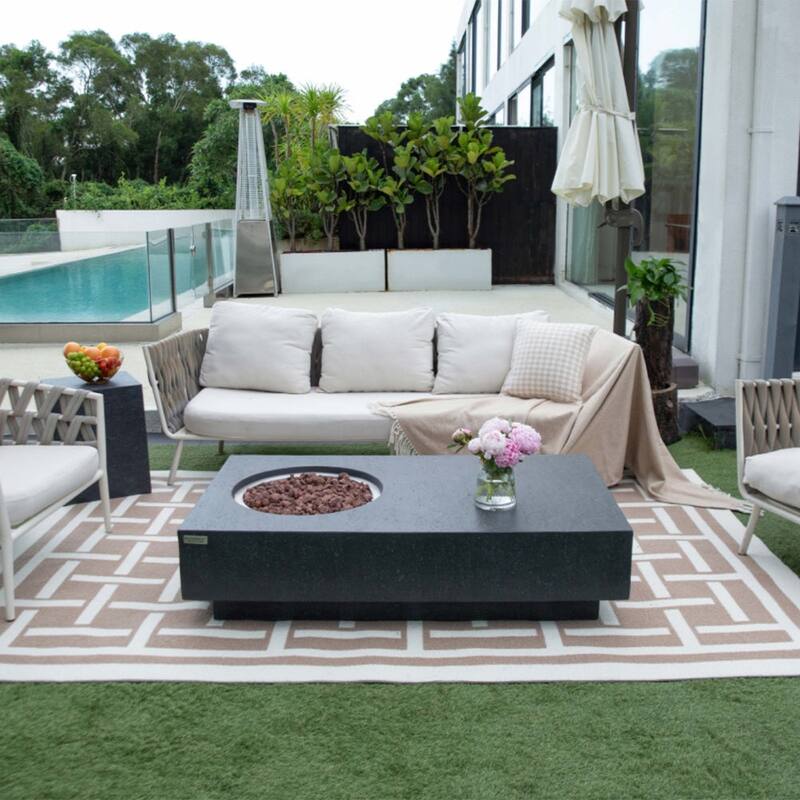 Elementi Metropolis Dark Grey Outdoor Fire Pit Table - 56 Inches