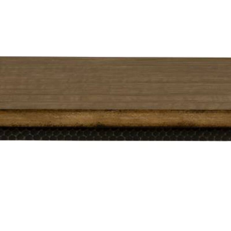 Lemy Coffee Table, 48 Inch Rectangular Brown Top, Black Metal Frame