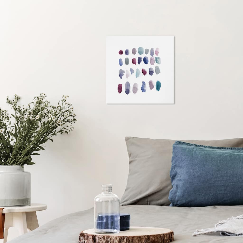 Wynwood Studio Prints Abstract Mid Centruy Drops Wine White and Light Purple Modern & Contemporary Wall Art Canvas Print