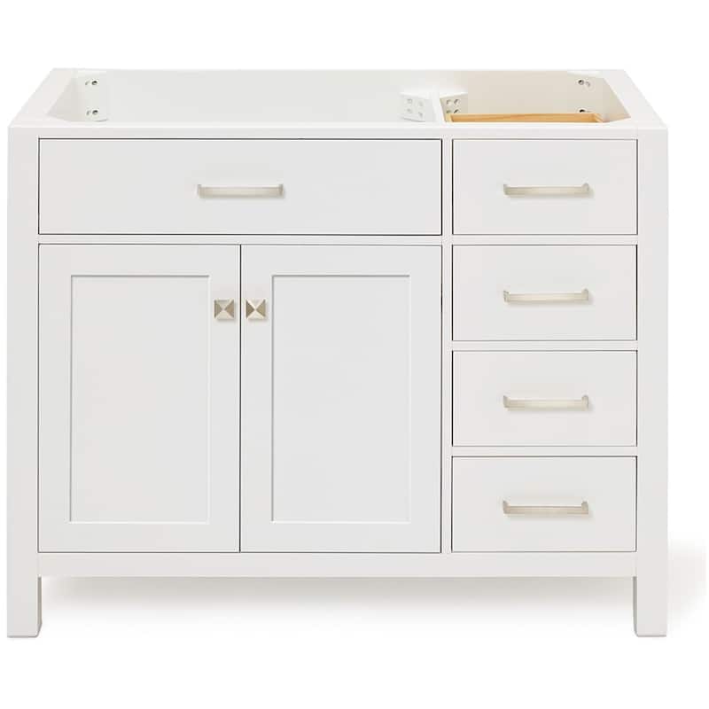 Ariel H042S-L-BC Bristol 42" Single Free Standing Left Offset Vanity - White - Colored