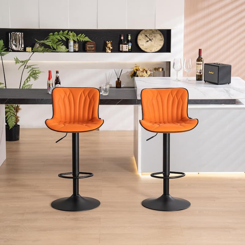 Counter Height Bar stools Modern Leather Adjustable Barstools