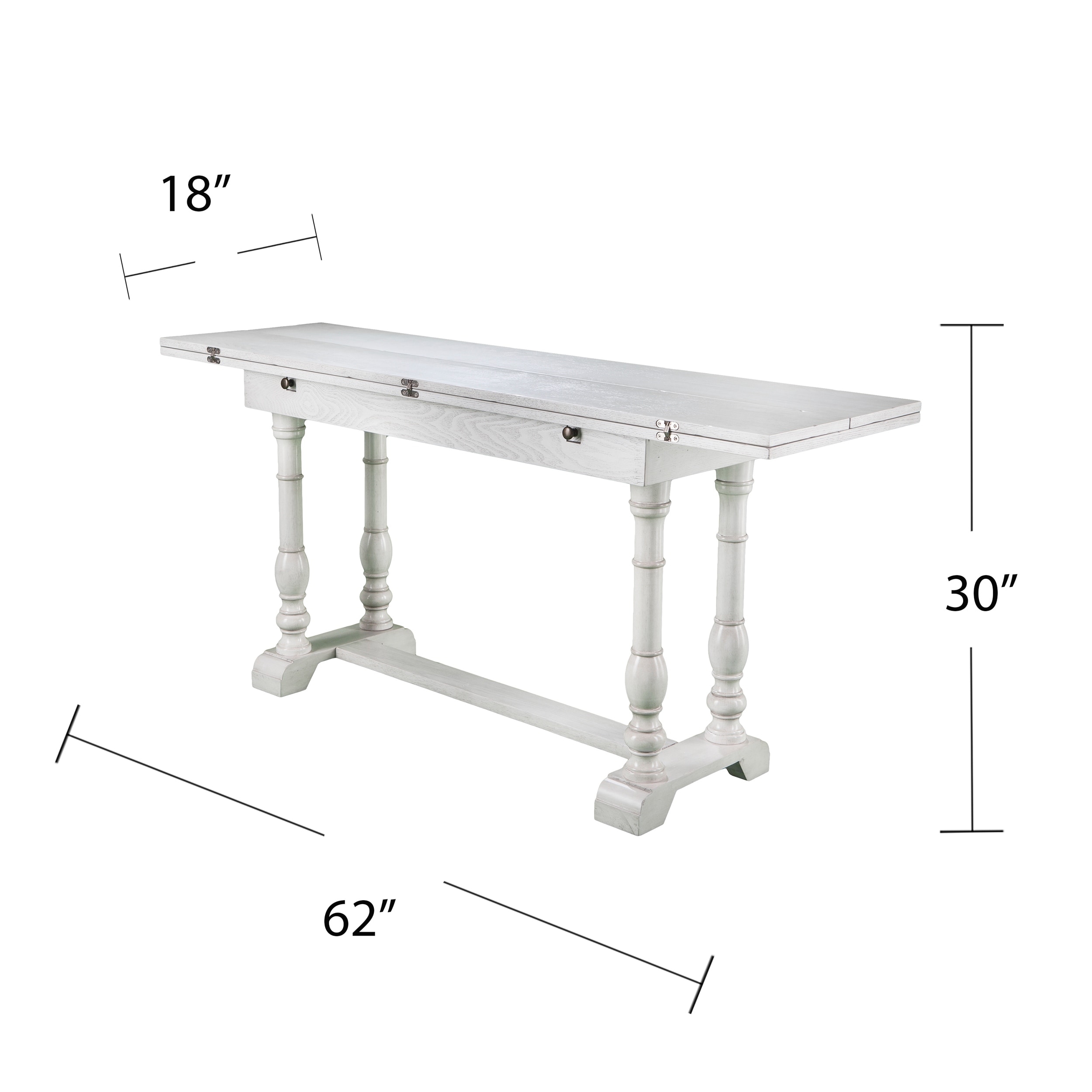 SEI Furniture Eddlewood Farmhouse Drop Leaf Trestle Console to Dining