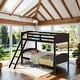 preview thumbnail 1 of 6, Elegant Twin over Twin Bunk Bed with Camelback Headboard, Angled Ladder, Guardrails & Mission-Style Design, Espresso