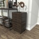 preview thumbnail 10 of 15, Black Faux Leather Vintage 4 Drawer Room Chest with Buckle Straps and Gold Stud Details
