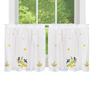 Bird And Flower Emb. Curtains - Bed Bath & Beyond - 36718555