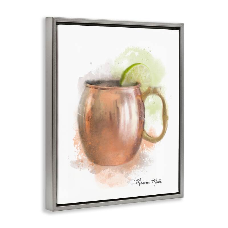 Stupell Soft Hued Moscow Mule Framed Floater Canvas Wall Art Design By Matthew Piotrowicz