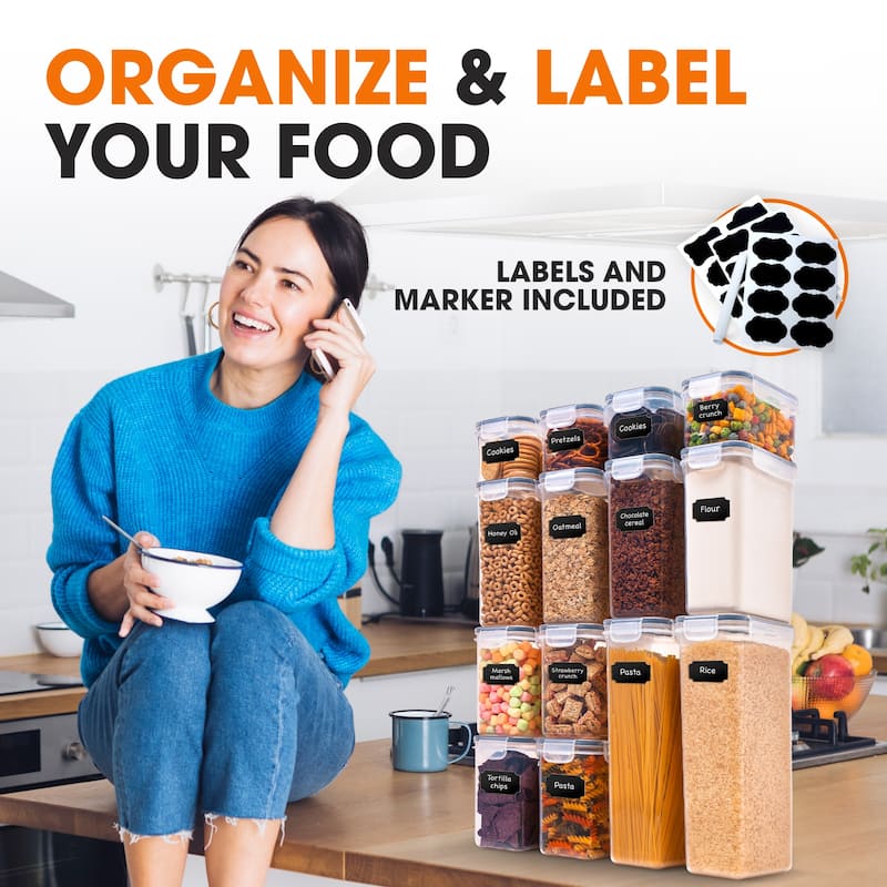 Cheer Collection Set of 14 Airtight Food Storage Containers - Set of 14