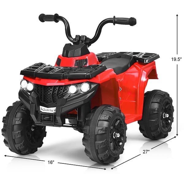 dimension image slide 1 of 2, Costway Kids Ride On ATV Quad 4 Wheeler Electric Toy Car 6V Battery