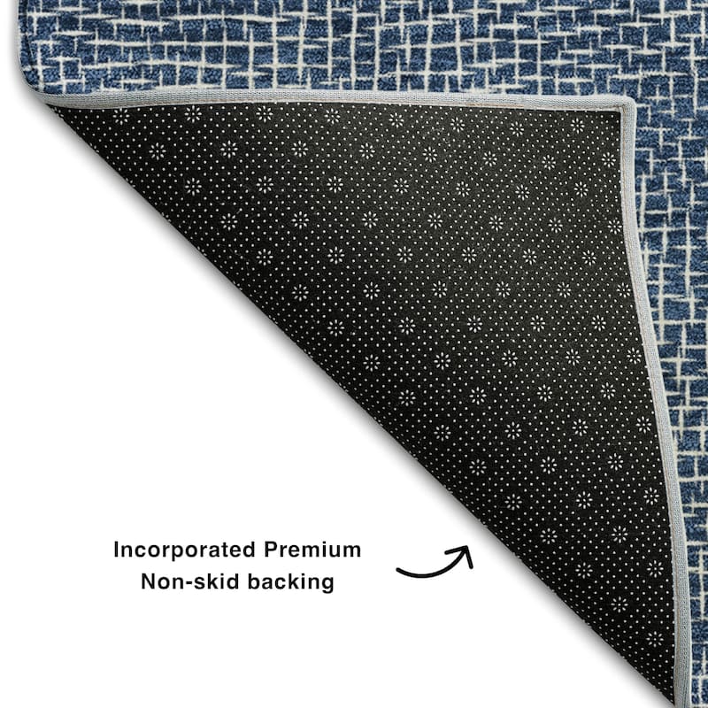 Premium Washable Super Soft Geo Hatchy Mayfield Rug