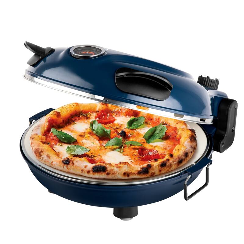 Granitestone Piezano Navy Indoor/Outdoor Electric Pizza Oven w Ceramic Stone