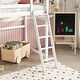 preview thumbnail 4 of 9, Fun Design Pine Loft Bed with inclined Ladder, Guardrails and Under Bed Capacious Space, Twin Size, White
