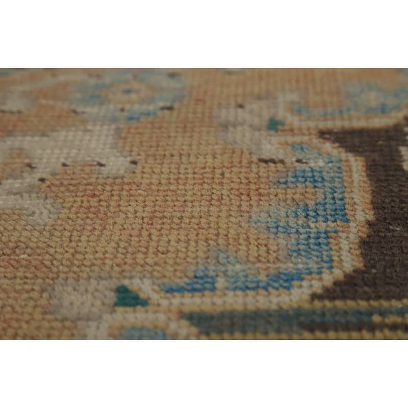 Vintage Orange Tabriz Persian Rug Handmade Traditional Wool Carpet - 6'7" x 9'4"