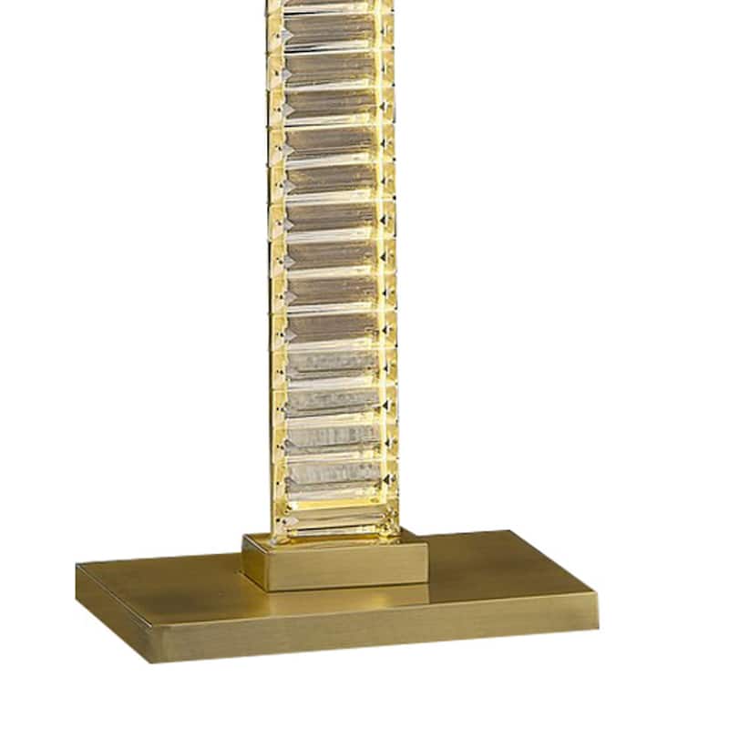 Lizy 62 Inch Floor Lamp with Crystal, LED Metal Frame, Antique Brass